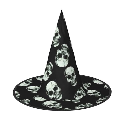 BJNGHKLN Schwarzer Totenkopf-Druck, Halloween-Hexenhut für Damen, Partyhut für Halloween, Feste, Cosplay, Kostüm, Ensemble BJNGHKLN Schwarzer Totenkopf-Druck, Halloween-Hexenhut für Damen, Partyhut für Halloween, Feste, Cosplay, Kostüm, Ensemble von BJNGHKLN
