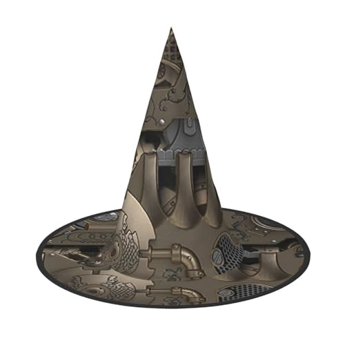 BJNGHKLN Steampunk Mechanische Zahnräder Druck Halloween Hexenhut für Frauen Party Hut für Halloween Festlichkeiten Cosplay Kostüm Ensemble BJNGHKLN Steampunk Mechanische Zahnräder Druck Halloween Hexenhut für Frauen Party Hut für Halloween Festlichkeiten Cosplay Kostüm Ensemble von BJNGHKLN