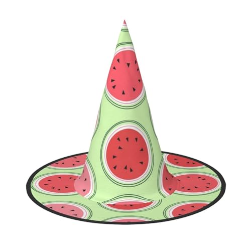 BJNGHKLN Wassermelonen-grüner Druck, Halloween-Hexenhut für Damen, Partyhut für Halloween, Feste, Cosplay, Kostüm, Ensemble BJNGHKLN Wassermelonen-grüner Druck, Halloween-Hexenhut für Damen, Partyhut für Halloween, Feste, Cosplay, Kostüm, Ensemble von BJNGHKLN