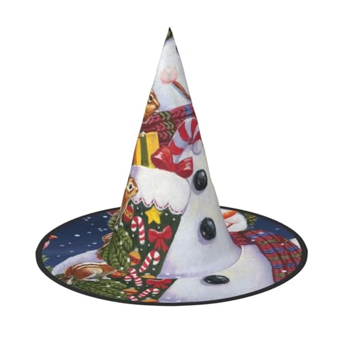 BJNGHKLN Weihnachtskarton Schneemann Druck Halloween Hexenhut für Frauen Party Hut für Halloween Festlichkeiten Cosplay Kostüm Ensemble BJNGHKLN Weihnachtskarton Schneemann Druck Halloween Hexenhut für Frauen Party Hut für Halloween Festlichkeiten Cosplay Kostüm Ensemble von BJNGHKLN