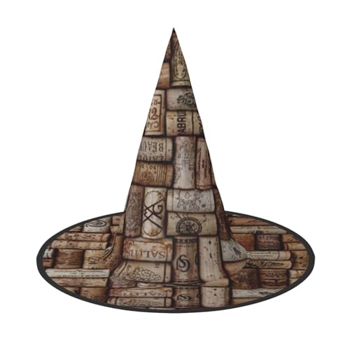 BJNGHKLN Weinkorkdruck, Halloween-Hexenhut für Damen, Partyhut für Halloween, Feste, Cosplay, Kostüm, Ensemble BJNGHKLN Weinkorkdruck, Halloween-Hexenhut für Damen, Partyhut für Halloween, Feste, Cosplay, Kostüm, Ensemble von BJNGHKLN