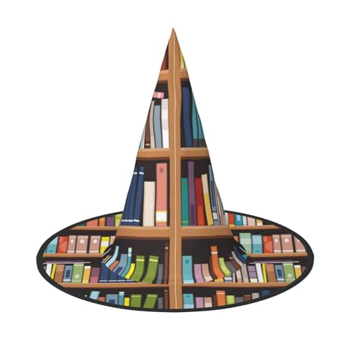 Bibliothek Bücherregal Druck Halloween Hexenhut für Frauen Party Hut für Halloween Festlichkeiten Cosplay Kostüm Ensemble Bibliothek Bücherregal Druck Halloween Hexenhut für Frauen Party Hut für Halloween Festlichkeiten Cosplay Kostüm Ensemble von BJNGHKLN