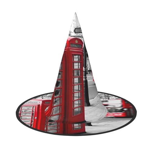 Halloween-Hexenhut für Damen, Motiv: Telefonzelle, Partyhut für Halloween, Feste, Cosplay, Kostüm, Ensemble von BJNGHKLN