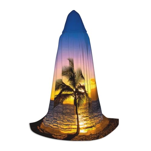Halloween-Umhang mit Kapuze, bodenlang, Hawaii-Strand-Druck, langer Kapuzenumhang für Teenager Halloween-Umhang mit Kapuze, bodenlang, Hawaii-Strand-Druck, langer Kapuzenumhang für Teenager von BJNGHKLN