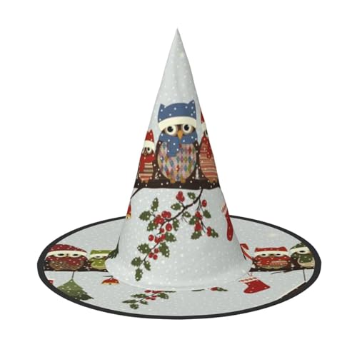 Niedliche Weihnachts-Eulen auf Ast, Halloween-Hexenhut für Damen, Partyhut für Halloween, Feste, Cosplay, Kostüm-Ensemble Niedliche Weihnachts-Eulen auf Ast, Halloween-Hexenhut für Damen, Partyhut für Halloween, Feste, Cosplay, Kostüm-Ensemble von BJNGHKLN