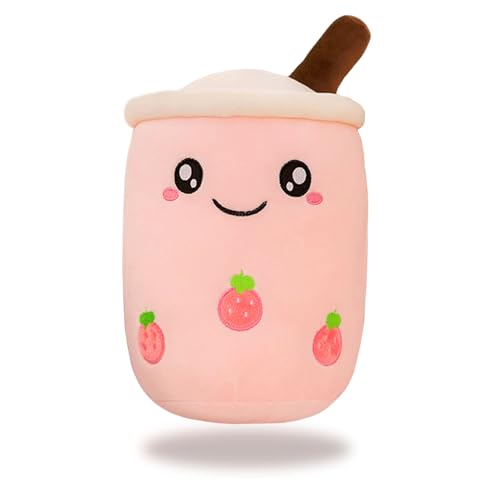 Bubble Tea Kuscheltier, Bubble Tea Plüschtier, 24CM Rosa Boba Plüschtier, Kawaii Plush, Bubbletea süße Kuscheltiere, Boba Stofftier, Plüschpuppen Weiche Kuscheltier, Kinder Spielzeug, für Hausdekorati von BJPERFMS