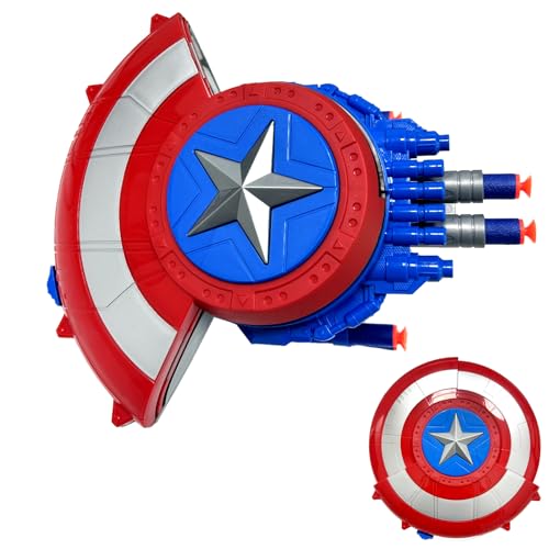 Captain America Shield Launcher, Captain America Schild Weiche Bullet Launcher Spielzeug, Defensive Shield and Shield Launcher, Superhero Dress Up Costumes, Cosplay Requisiten Geschenk für Kinder Captain America Shield Launcher, Captain America Schild Weiche Bullet Launcher Spielzeug, Defensive Shield and Shield Launcher, Superhero Dress Up Costumes, Cosplay Requisiten Geschenk für Kinder von BJPERFMS