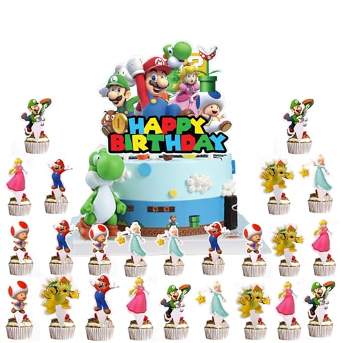 Mario Tortendeko, 25PCS Mario Cake Topper, Mario Kuchen Deko, Torten Deko, Mario Theme Tortenaufleger, Cake Decoration, Mario Geburtstagsdeko, für Kinder Mario Tortendeko, 25PCS Mario Cake Topper, Mario Kuchen Deko, Torten Deko, Mario Theme Tortenaufleger, Cake Decoration, Mario Geburtstagsdeko, für Kinder von BJPERFMS