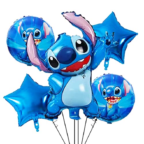 Stitch Lilo Ballons, Stitch Lilo Luftballon, Lilo Stitch Folienballon, Heliumballon, Helium Ballon, für Kindergeburtstag Dekoration, Kinder Geburtstag Party Deko, 5PCS von BJPERFMS