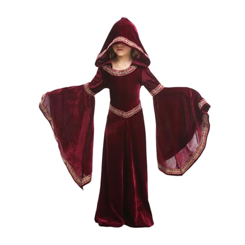 BJU Mittelalterliche Prinzessin Kostüm für Mädchen, Renaissance Kostüm mit Kapuze Halloween Cosplay Kostüm BJU Mittelalterliche Prinzessin Kostüm für Mädchen, Renaissance Kostüm mit Kapuze Halloween Cosplay Kostüm von BJU