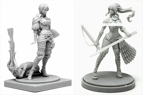BJYCCAR 1/48 Ancient Female Samurai Warrior Resin Soldier Kit Unbemalt und unmontiert Resin Modell (2 Personen) //D9X8g3 von BJYCCAR