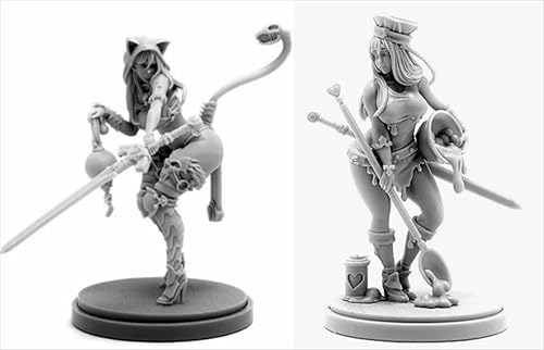 BJYCCAR 1/48 Ancient Female Samurai Warrior Resin Soldier Kit Unbemalt und unmontierte Figuren Resin Model Kit (2 Personen) // L9E7X39 von BJYCCAR