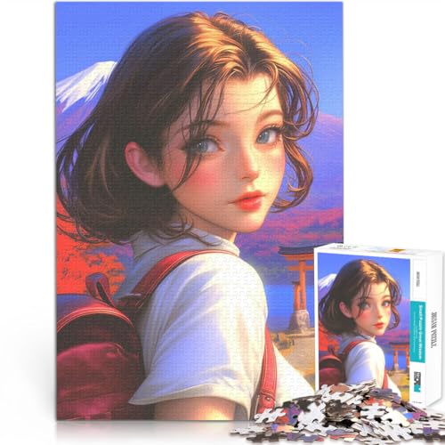 1000 Teenager-Teile-Puzzle Anime-Reisendes Mädchen für Lernspiel-Herausforderungsspielzeug Lernspiel für Geburtstag, Weihnachten 26x38cm von BKDNNUJR