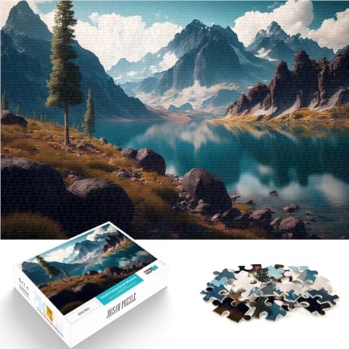 1000 Teenager-Teile-Puzzle Blick auf den See und die Berge Pädagogisches Spielzeug zum Stressabbau Heimdekoration 26x38cm 1000 Teenager-Teile-Puzzle Blick auf den See und die Berge Pädagogisches Spielzeug zum Stressabbau Heimdekoration 26x38cm von BKDNNUJR