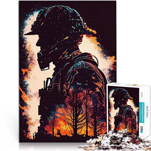 1000 Teenager-Teile-Puzzle Feuerwehrmann-Silhouette Spielzeug Lernspiele Stressabbau denn eignet ganze Familie 26x38cm 1000 Teenager-Teile-Puzzle Feuerwehrmann-Silhouette Spielzeug Lernspiele Stressabbau denn eignet ganze Familie 26x38cm von BKDNNUJR
