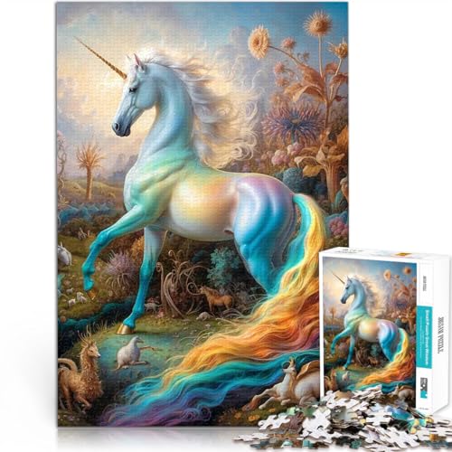 1000 Teenager-Teile-Puzzle Mystische Einhorn-Safari Spielzeug Lernspiele Stressabbau Wanddekoration Einzigartige Geburtstags 26x38cm von BKDNNUJR