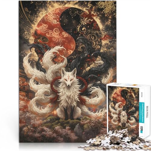 1000 Teenager-Teile-Puzzle Neunschwänziger Fuchsgeist Pädagogisches Spielzeug zum Stressabbau mit passendem Poster und Quizblatt 50x70cm von BKDNNUJR