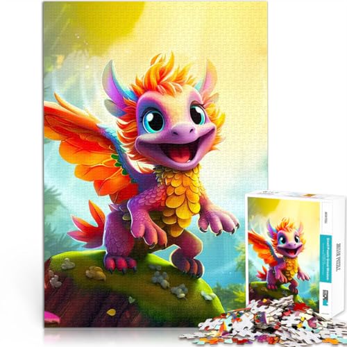 1000 Teenager-Teile-Puzzle Niedlicher Baby-Naturdrache Stressabbau – Staycation – Zeit totschlagen Perfekte Dekoration 26x38cm von BKDNNUJR