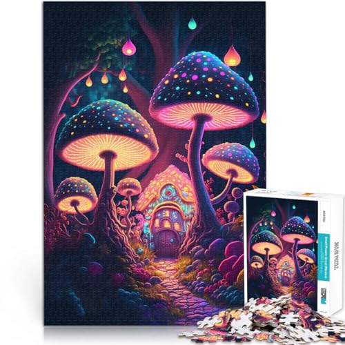 1000 Teenager-Teile-Puzzle Psychedelische Pilze Helfen Sie dem Gehirn, süchtig machende Spielzeuge zu trainieren, um Geduld zu entwickeln Heimdekoration Spielzeug 26x38cm von BKDNNUJR