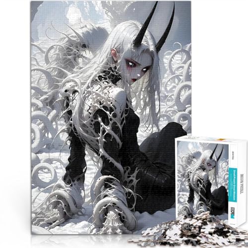 1000 Teenager-Teile-Puzzle Weißhaariges Dämonenmädchen Spielzeug-Intellektuelles Spiel Tolle Geschenke und Spielzeuge 50x70cm von BKDNNUJR