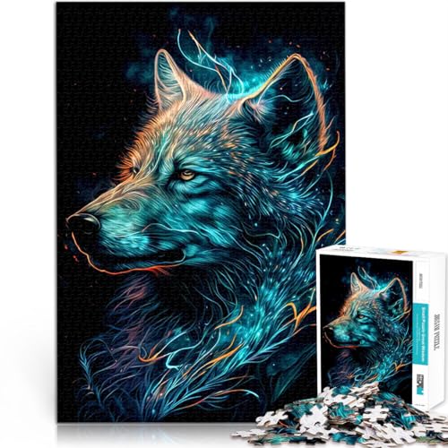 1000 Teenager-Teile-Puzzle Wolf Gehirnintelligenz-Herausforderung süchtig machendes Spielzeug Lernspiel für Geburtstag, Weihnachten 50x70cm von BKDNNUJR