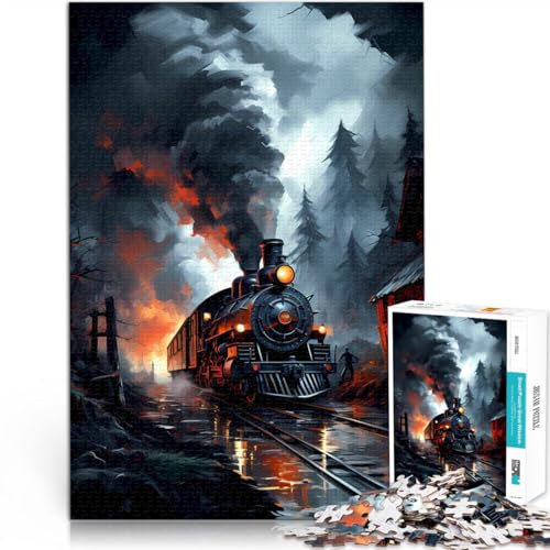 1000 Teenager-Teile-Puzzle Zugkunst Gehirnintelligenz-Herausforderung süchtig machendes Spielzeug Wichtelgeschenke 50x70cm von BKDNNUJR
