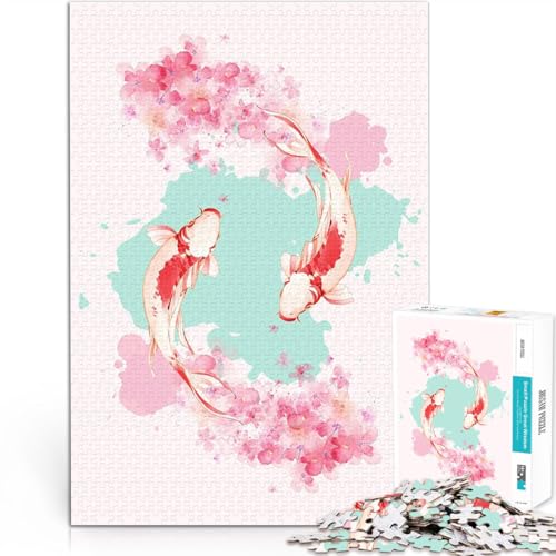 1000-Teile-Puzzle für Erwachsene Aquarell rosa japanische Koi-Fische Staycation: Zeit totschlagen Kunstwerk Geschenk 50x70cm 1000-Teile-Puzzle für Erwachsene Aquarell rosa japanische Koi-Fische Staycation: Zeit totschlagen Kunstwerk Geschenk 50x70cm von BKDNNUJR