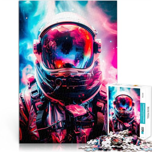 1000-Teile-Puzzle für Erwachsene Astronaut Weltraumnebel Spielzeug-Intellektuelles Spiel Geschenke für Freunde und Familie 26x38cm von BKDNNUJR