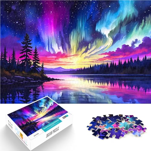 1000-Teile-Puzzle für Erwachsene Aurora Borealis See lustige Spiele für die ganze Familie Wunschliste mit dem Weihnachtsmann 26x38cm 1000-Teile-Puzzle für Erwachsene Aurora Borealis See lustige Spiele für die ganze Familie Wunschliste mit dem Weihnachtsmann 26x38cm von BKDNNUJR