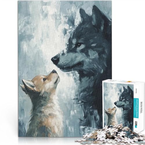 1000-Teile-Puzzle für Erwachsene Das Band der Wölfe Lernspiel-Herausforderungsspielzeug mit passendem Poster und Quizblatt 26x38cm von BKDNNUJR