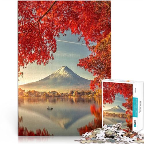 1000-Teile-Puzzle für Erwachsene Fuji und Kawaguchiko-See Anspruchsvolles Spiel und Familienspaß Tolles Geschenk für Spiele 26x38cm von BKDNNUJR