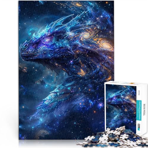 1000-Teile-Puzzle für Erwachsene Galaxie-Drachen-Oberherr Geschenke zum Suchbegriff: Herausfordernde Spiele tolles Geschenk 26x38cm von BKDNNUJR