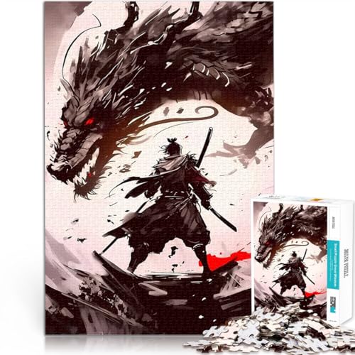 1000-Teile-Puzzle für Erwachsene Japanischer Samurai-Drache Anspruchsvolles Spiel und Familienspaß Tolles Geschenk für Spiele 50x70cm von BKDNNUJR