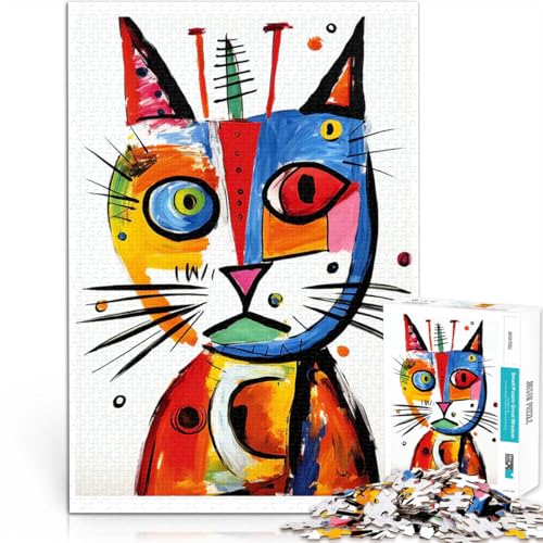 1000-Teile-Puzzle für Erwachsene Katze Picasso 03 Lernspiel-Herausforderungsspielzeug denn eignet ganze Familie 26x38cm von BKDNNUJR