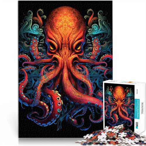 1000-Teile-Puzzle für Erwachsene Majestätischer Oktopus Anspruchsvolles Spiel und Familienspaß Tolle Geschenke und Spielzeuge 50x70cm von BKDNNUJR