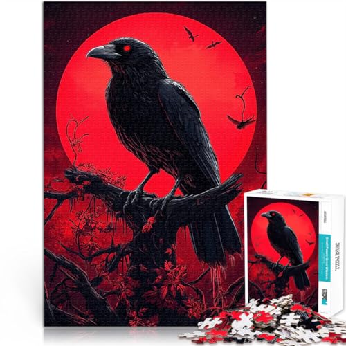 1000-Teile-Puzzle für Erwachsene Rabe und Blutmond Lernspielzeug für die ganze Familie eignet ganze Familie 50x70cm von BKDNNUJR