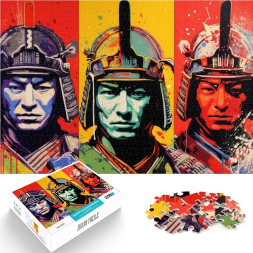 1000-Teile-Puzzle für Erwachsene Samurai - Popart Samurai Spielzeug-Intellektuelles Spiel Tolle Geschenke und Spielzeuge 26x38cm von BKDNNUJR