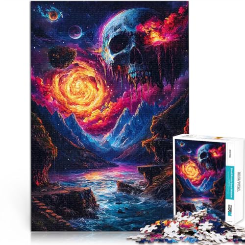 1000-Teile-Puzzle für Erwachsene Schädel-Mond-Landschaft Anspruchsvolles Spiel und Familienspaß Lernspiel für Geburtstag, Weihnachten 50x70cm von BKDNNUJR