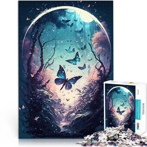 1000-Teile-Puzzle für Erwachsene Schmetterlingstraum Lernspiel-Herausforderungsspielzeug Die Liebe zwischen Paaren stärken 26x38cm von BKDNNUJR
