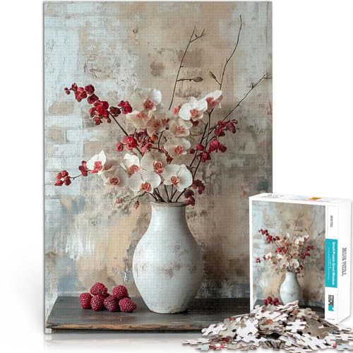 1000-Teile-Puzzle für Erwachsene Weißer Orchideenstrauß Lernspiel-Herausforderungsspielzeug Lernspiel für Geburtstag, Weihnachten 26x38cm von BKDNNUJR
