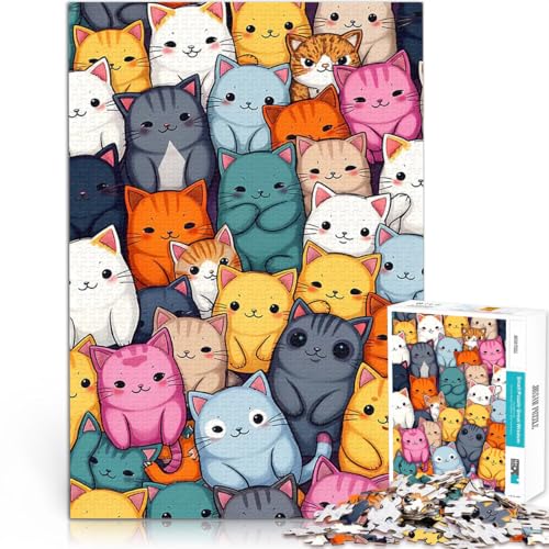 1000-Teile-Puzzle für Erwachsene Welt der süßen Kätzchen Spielzeug-Intellektuelles Spiel Einzigartige Geburtstags- und Geschenkideen 26x38cm von BKDNNUJR