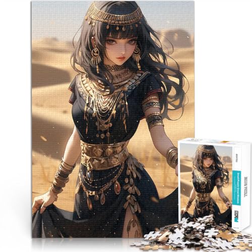 1000-Teile-Puzzle für Teenager Ägyptische Königin Anime Lernspiel-Herausforderungsspielzeug Tolle Geschenke und Spielzeuge 50x70cm von BKDNNUJR