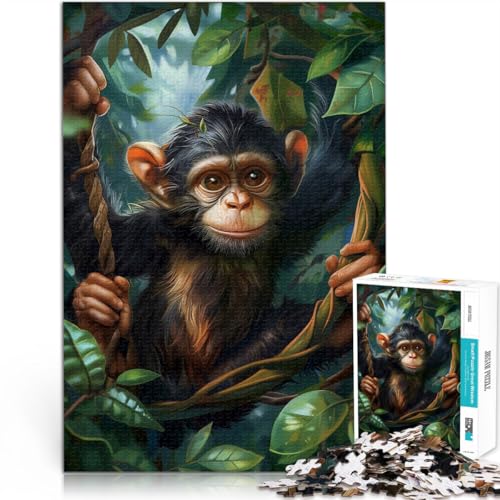 1000-Teile-Puzzle für Teenager Affen Unfug Gehirnintelligenz-Herausforderung süchtig machendes Spielzeug Heimdekoration Spielzeug 50x70cm von BKDNNUJR