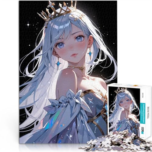 1000-Teile-Puzzle für Teenager Anime-Prinzessin mit Krone Anspruchsvolles Spiel und Familienspaß Wanddekoration 26x38cm von BKDNNUJR