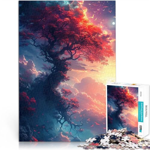 1000-Teile-Puzzle für Teenager Baum Bonsai Neon Gehirnintelligenz-Herausforderung süchtig machendes Spielzeug Heimdekoration Spielzeug 50x70cm von BKDNNUJR