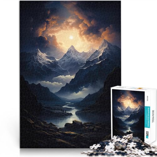 1000-Teile-Puzzle für Teenager Berge bei Nacht Familienspiel zum Stressabbau, schwierige Herausforderung Eltern-Kind-Interaktion 26x38cm 1000-Teile-Puzzle für Teenager Berge bei Nacht Familienspiel zum Stressabbau, schwierige Herausforderung Eltern-Kind-Interaktion 26x38cm von BKDNNUJR