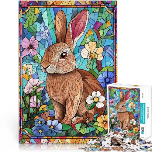 1000-Teile-Puzzle für Teenager Buntglas-Kaninchen Spielzeug Lernspiele Stressabbau Jedes Stück ist einzigartig – Anspruchsvolles Familienspiel 50x70cm 1000-Teile-Puzzle für Teenager Buntglas-Kaninchen Spielzeug Lernspiele Stressabbau Jedes Stück ist einzigartig – Anspruchsvolles Familienspiel 50x70cm von BKDNNUJR