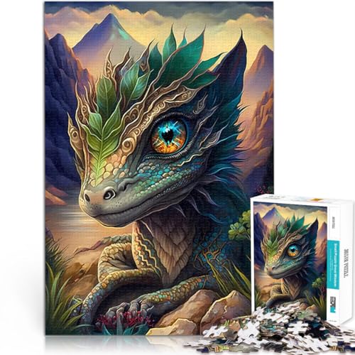 1000-Teile-Puzzle für Teenager Eidechse liebenswert Spielzeug für die ganze Familie Wanddekoration Einzigartige Geburtstags 26x38cm von BKDNNUJR