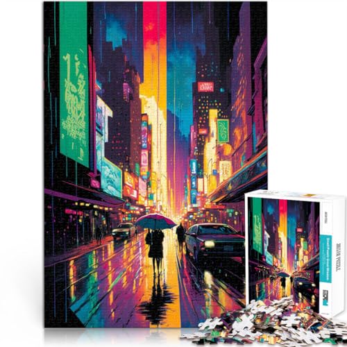 1000-Teile-Puzzle für Teenager Elektrische Nachtlandschaft Spielzeug-Intellektuelles Spiel Wunschliste mit dem Weihnachtsmann 26x38cm von BKDNNUJR
