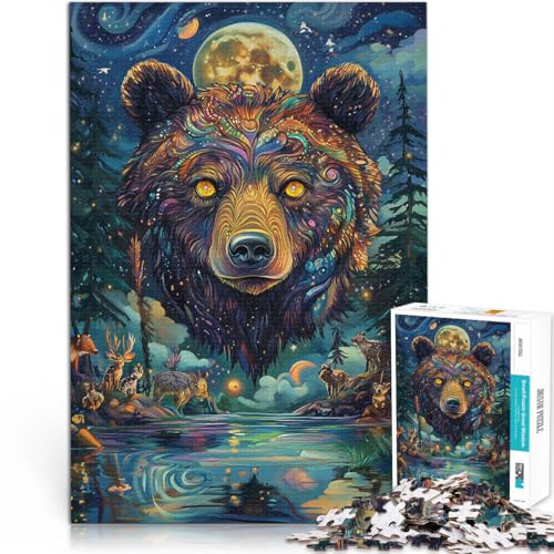 1000-Teile-Puzzle für Teenager Fantasie bunter Bär Spielzeug für die ganze Familie Jedes Stück ist einzigartig – Anspruchsvolles Familienspiel 50x70cm von BKDNNUJR
